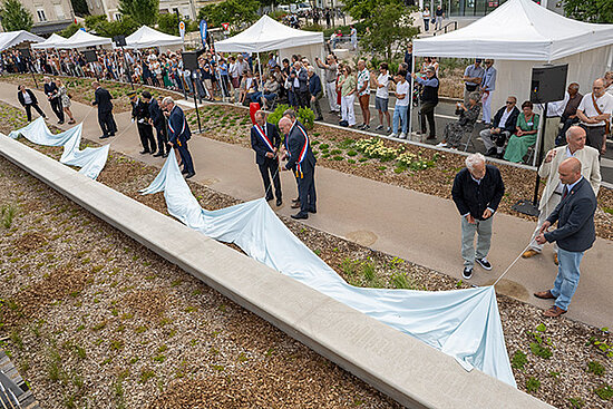 Inauguration de la Voie blanche place Giffard-Langevin à Angers.